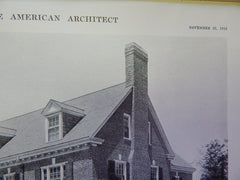 House of Mr. Franklin A. Snow, Exterior, Brookline,MA, 1914,Lithograph. Benjamin Proctor, Jr.