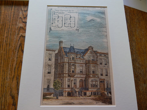 House for R. C. Johnson, Washington DC, 1883, Original Plan. C.H. Read.