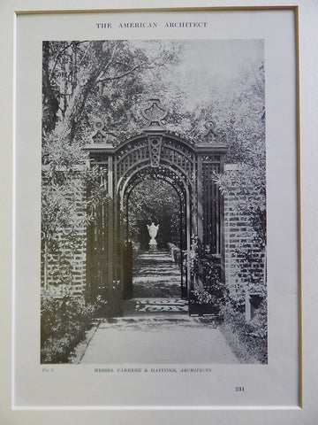 Garden Gate with Lattice, Lithograph. Messrs. Carrere & Hastings, Architects.