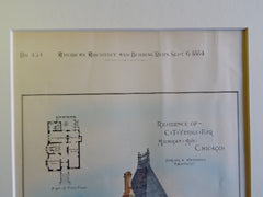 Residence of C.T. Yerks, Esq., Michigan Ave., Chicago,IL, 1884, Original Plan.Burling & Whitehouse