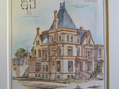 Residence of C.T. Yerks, Esq., Michigan Ave., Chicago,IL, 1884, Original Plan.Burling & Whitehouse