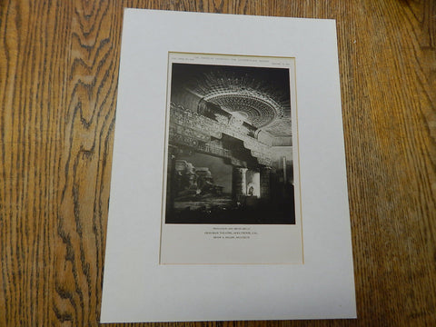 Proscenium, Grauman Theatre, Hollywood, CA, 1923, Lithograph. Meyer&Holler.