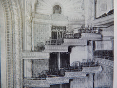Orpheum Theatre: INTERIOR, Los Angeles, CA, Lithograph,1914. Mr. G. Albert Lansburgh.