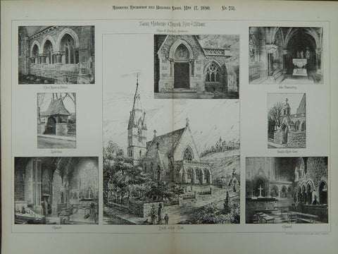 Saint Andrew's Church, Fort William, Scotland, 1890, Original Plan.  Ross & Macbeth.
