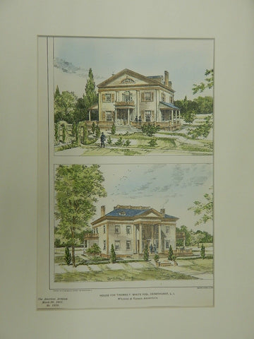 House for Thomas F. White, Esq., Cedarhurst, L.I., NY, 1901, Original Plan. M'Ilvaine & Tucker.