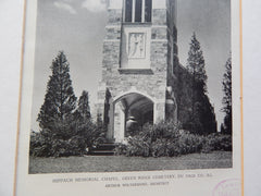 Hippach Memorial Chapel,Green Ridge Cemetery,Du Page Co.ILL.,#2,1928, Lithograph. Arthur Woltersdorf.
