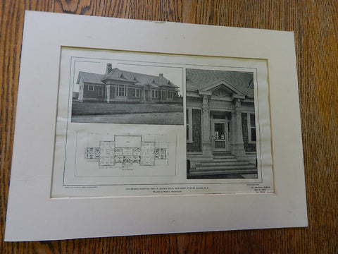 Childrens Hospital For St. Johns Guild, New Dorp, Staten Island, NY,1901,Lithograph. Walker & Morris.