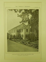 House of Walter M. Bennet, Greenwich, CT, 1914, Lithograph. Theodore E. Blake.