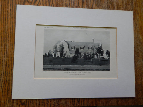 House of Charles E. Ladd, Carlton, OR, 1918,Lithograph. Lawrence & Holford.