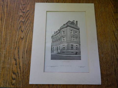 House of Mrs.W.B. Ogden,39th St, and Madison Ave, NY, 1905, Lithograph. Peabody & Stearns.