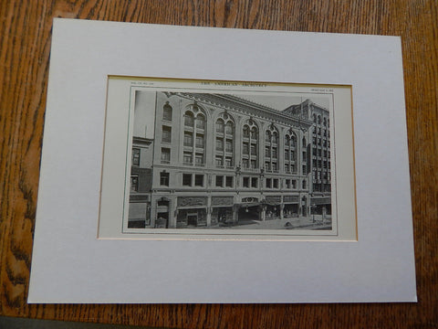 Orpheum Theatre: EXTERIOR, Los Angeles, CA, Lithograph,1914. Mr. G. Albert Lansburgh.