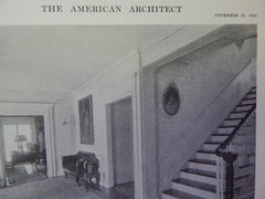 House of Mr. Franklin A. Snow, Interior, Brookline,MA,1914,Lithograph. B. Proctor, Jr.
