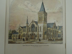 New English Presbyterian Church, Llandudno, UK. 1891. Original Plan. T.G. Williams.