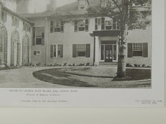 House of George Baty Blake, Esq., Lenox, MA, 1906, Lithograph. Winslow & Bigelow.