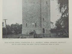 Reno Water Tower, Washington, DC, 1929, Lithograph. Arthur L. Harris.