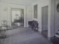House of Mr. Franklin A. Snow, Interior, Brookline,MA,1914,Lithograph. B. Proctor, Jr.