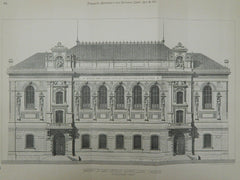School of Fine-Arts, Marseilles, France, 1877, Original Plan. M. Esperandieu.