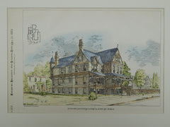 Alterations of Residence for J. H. McAvoy, Chicago, IL, 1885, Original Plan. Addison & Fiedler.