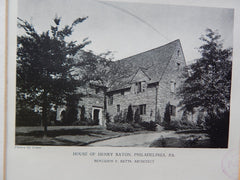 House of Henry Baton, Philadelphia, PA,1928, Lithograph. Benjamin F. Betts.