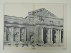 Fifth Ave Front Detail, New York Public Library, New York, NY, 1903,Photogravure.