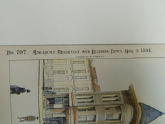 Flats of Mr. Junius Caldwell, Jr., Louisville, KY, 1891. Original Plan. J.J. Gaffney.