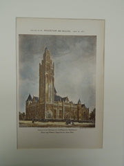 Design for Brooklyn Tabernacle, New York. 1891. Original Plan. Ross & Marvin.