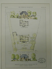 House of Conyers Button, Chestnut Hill, PA, 1929. Original Plan. McGoodwin.