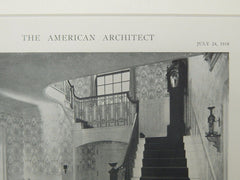 Interior, House of W. A. Dupee, Milton, MA, 1918, Lithograph. James Purdon.