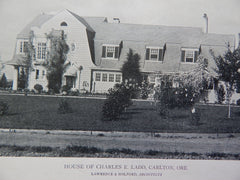 House of Charles E. Ladd, Carlton, OR, 1918,Lithograph. Lawrence & Holford.