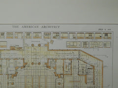 First Floor Plan, Union Passenger Station, Richmond, VA, 1919, Original Plan. John Russell Pope.