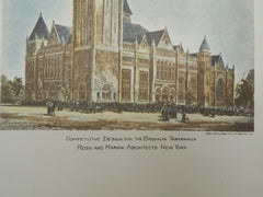 Design for Brooklyn Tabernacle, New York. 1891. Original Plan. Ross & Marvin.