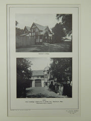 Cottage & Stable, Estate of Eben D. Jordan, Manchester, MA, 1904, Lithograph. Wheelwright & Haven.