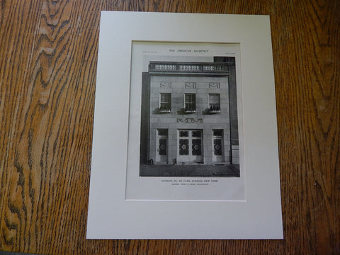 Garage, No. 407 Park Avenue, New York,1916. Lithograph. Cross.
