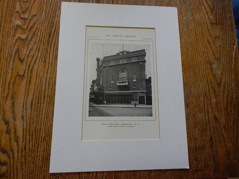 Gold Theatre, Brooklyn, NY, Lithograph,1914. Shampan & Shampan.