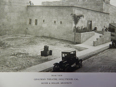 Grauman Theatre, Rear View, Hollywood, CA, 1923, Lithograph. Meyer&Holler.
