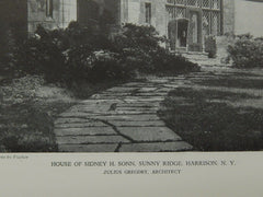 House of Sidney H. Sonn, Sunny Ridge, Harrison, NY, 1929, Lithograph. Julius Gregory.