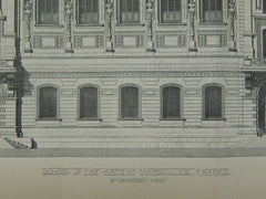 School of Fine-Arts, Marseilles, France, 1877, Original Plan. M. Esperandieu.