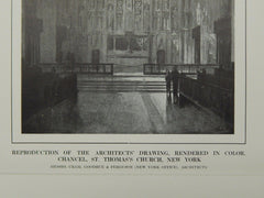 Reproduction Drawing, Chancel, St. Thomas's Church, New York, NY, 1914, Original Plan. Cram, Goodhue & Ferguson.