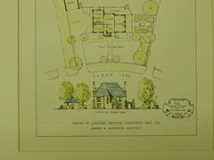 House of Conyers Button, Chestnut Hill, PA, 1929. Original Plan. McGoodwin.