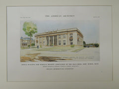 Office Building, Woman's Benefit Association, Port Huron, MI, 1916, Original Plan. Richard E. Schmidt, Garden & Martin.