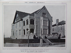 House of R. H. Liggett, Esq., Washington DC, 1914, Lithograph. MacNeil & MacNeil