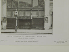 Store of Chandler & Co., Tremont Street, Boston, MA, 1906, Lithograph. Peabody & Stearns.