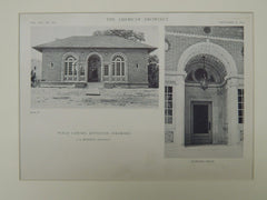 Entrance, Public Library, Littleton, CO, 1918, Lithograph. J.B. Benedict.