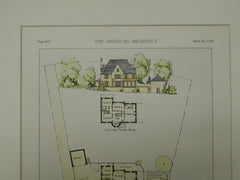 House of Conyers Button, Chestnut Hill, PA, 1929. Original Plan. McGoodwin.