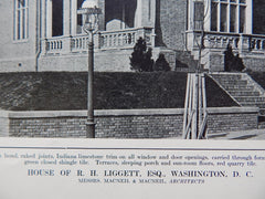 House of R. H. Liggett, Esq., Washington DC, 1914, Lithograph. MacNeil & MacNeil