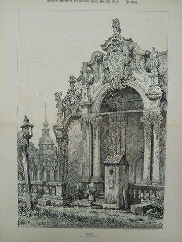 Dresden, Saxony, Germany.  Drawn by Samuel Prout. 1893