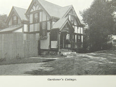 Cottage & Stable, Estate of Eben D. Jordan, Manchester, MA, 1904, Lithograph. Wheelwright & Haven.