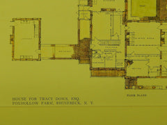 Floors, House for Tracy Dows, Foxhollow Farm, Rhinebeck, NY, 1909, Original Plan. Albro & Lindeberg.