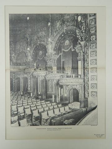 Proscenium Boxes, Majestic Theatre, Tremont St., Boston, MA, 1903, Photogravure. Howard
