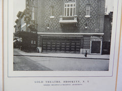 Gold Theatre, Brooklyn, NY, Lithograph,1914. Shampan & Shampan.